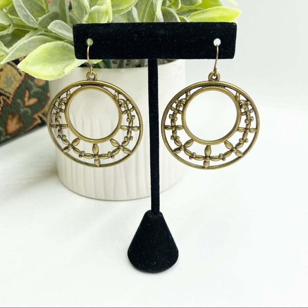 Brass Boho Dangle Earrings